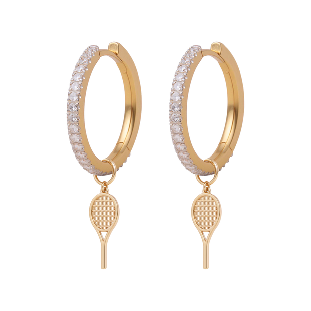 Diamond Hoops with Charms