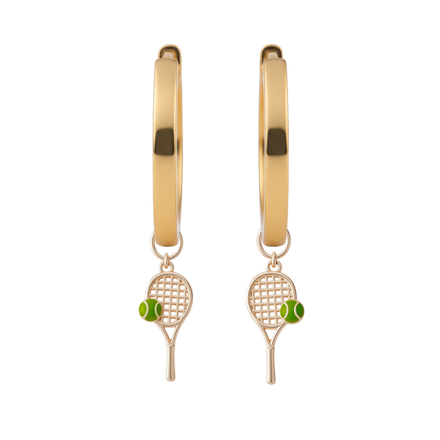 Gold Hoops with Charms