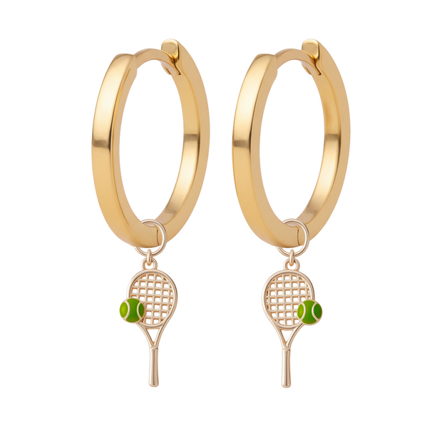 Gold Hoops with Charms