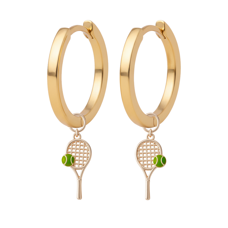 Gold Hoops with Charms