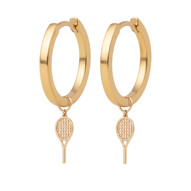 Gold Hoops with Charms