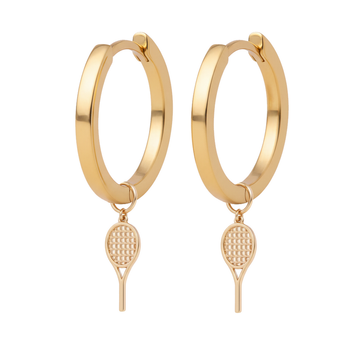 Gold Hoops with Charms