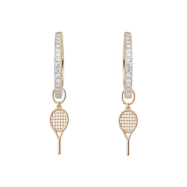 Diamond Hoops with Charms