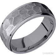 8 mm wide Domed Stepped Down Edges Tantalum band.