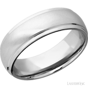 7 mm wide Domed Stepped Down Edges Cobalt Chrome band.