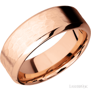 8 mm wide High Bevel 14K Rose Gold band.