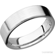6 mm wide Flat 14K White Gold band.