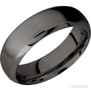 7 mm wide Domed Bevel Tantalum Noir band.