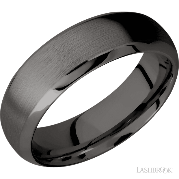 7 mm wide Domed Bevel Tantalum Noir band.
