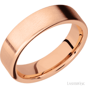 6 mm wide Flat 14K Rose Gold band.