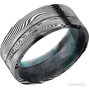 8 mm wide Flat Tightweave band featuring a Black Mother of Pearl sleeve.