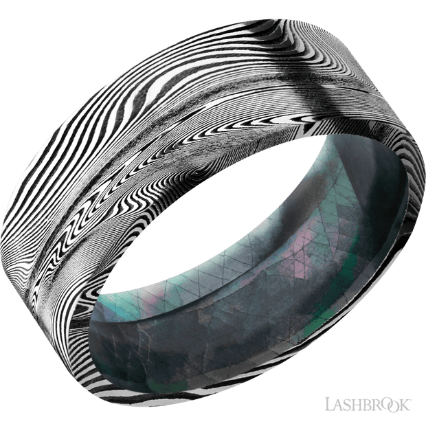 8 mm wide Flat Tightweave band featuring a Black Mother of Pearl sleeve.
