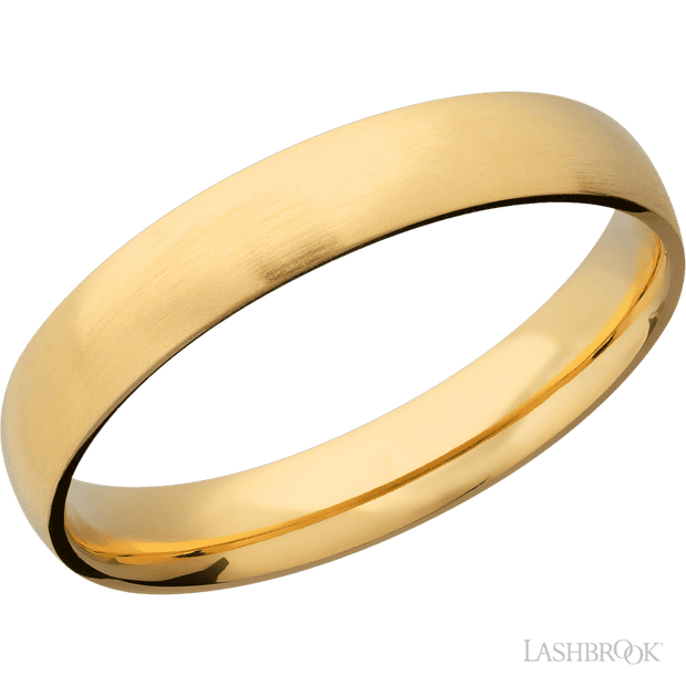 4 mm wide Domed 14K Yellow Gold band.