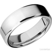7 mm wide Beveled 14K White Gold band.