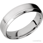 6 mm wide High Bevel Milgrain 14K White Gold band.