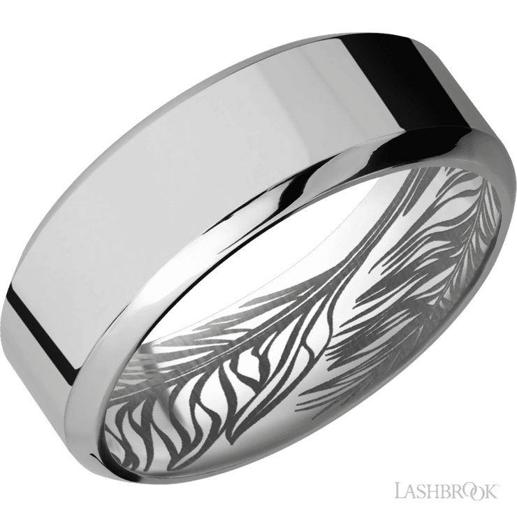 8 mm wide High Bevel Titanium band.