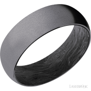 7 mm wide Domed Tantalum band featuring a Forged Carbon Fiber sleeve.
