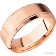 8 mm wide High Bevel Milgrain 14K Rose Gold band.
