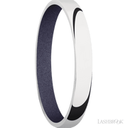 3 mm wide Domed 10K White Gold band featuring a Crushed Orchid sleeve.