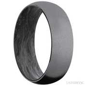 7 mm wide Domed Tantalum band featuring a Forged Carbon Fiber sleeve.