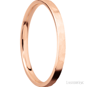 2 mm wide Flat 14K Rose Gold band.