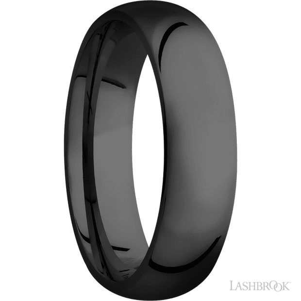 6 mm wide Domed Zirconium band.