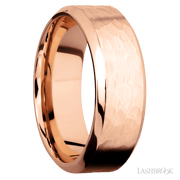 8 mm wide High Bevel 14K Rose Gold band.