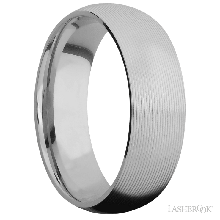 7 mm wide Domed Titanium band.