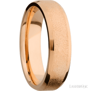 6 mm wide Beveled 14K Rose Gold band.