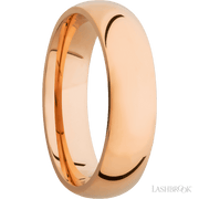 6 mm wide Domed 14K Rose Gold band.