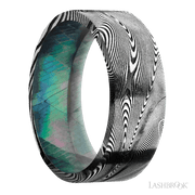 8 mm wide Flat Tightweave band featuring a Black Mother of Pearl sleeve.