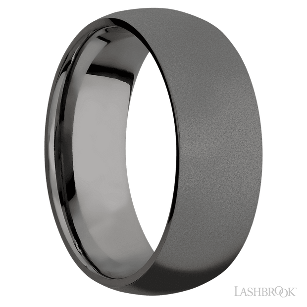 8 mm wide Domed Tantalum Noir band.