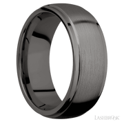 8 mm wide Domed Stepped Down Edges Tantalum Noir band.
