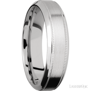 6 mm wide High Bevel Milgrain 14K White Gold band.
