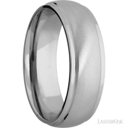 7 mm wide Domed Stepped Down Edges Titanium band.
