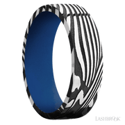 7 mm wide Flat Sunset band featuring a Royal Blue sleeve.