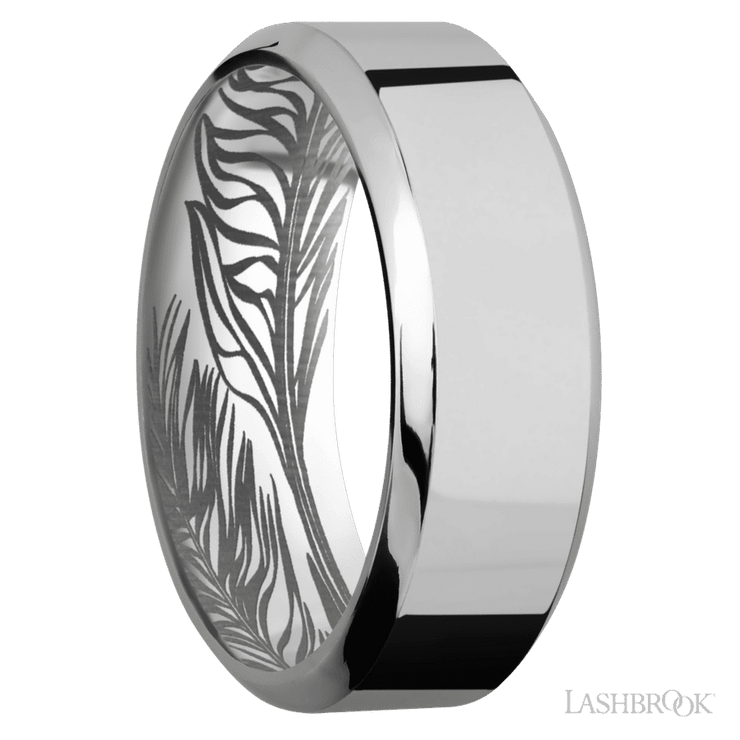 8 mm wide High Bevel Titanium band.