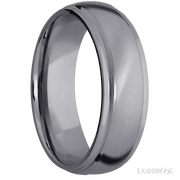 7 mm wide Domed Stepped Down Edges Tantalum band.