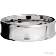 7 mm wide Concave Bevel 14K White Gold band.