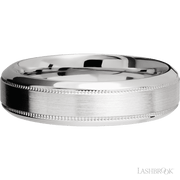 6 mm wide High Bevel Milgrain 14K White Gold band.