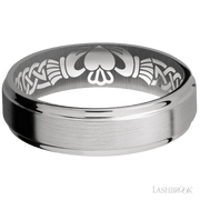 6 mm wide Flat Grooved Edges Titanium band.