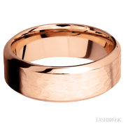 8 mm wide High Bevel 14K Rose Gold band.
