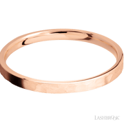2 mm wide Flat 14K Rose Gold band.