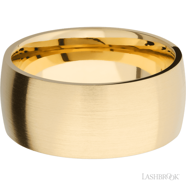 10 mm wide Domed 14K Yellow Gold band.