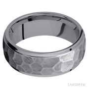 8 mm wide Domed Stepped Down Edges Tantalum band.