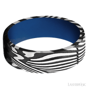 7 mm wide Flat Sunset band featuring a Royal Blue sleeve.