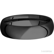 6 mm wide Domed Zirconium band.