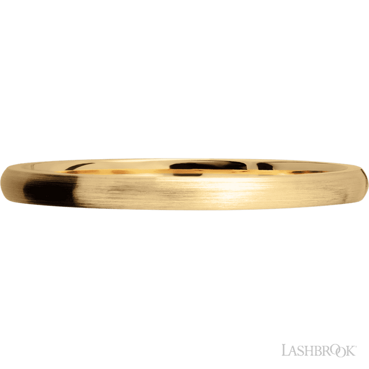 2 mm wide Domed 14K Yellow Gold band.