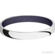 3 mm wide Domed 10K White Gold band featuring a Crushed Orchid sleeve.