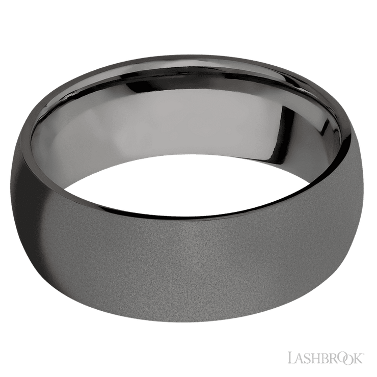 8 mm wide Domed Tantalum Noir band.